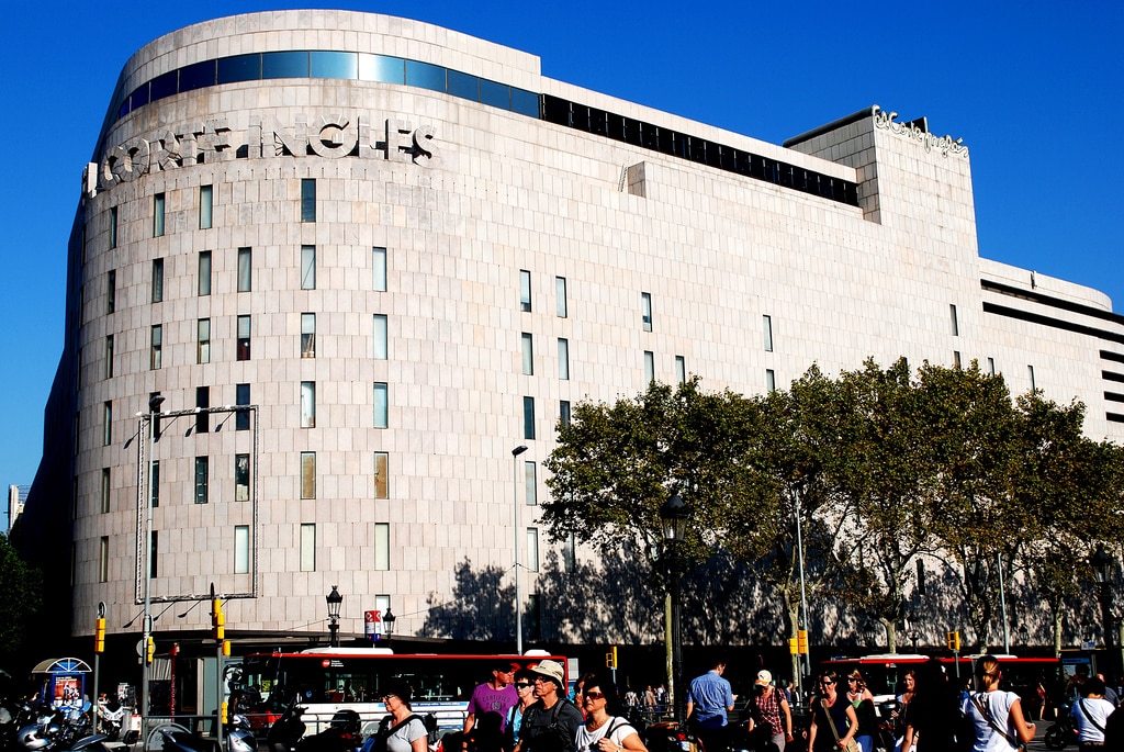 el corte ingles barcelona spain in the daytime