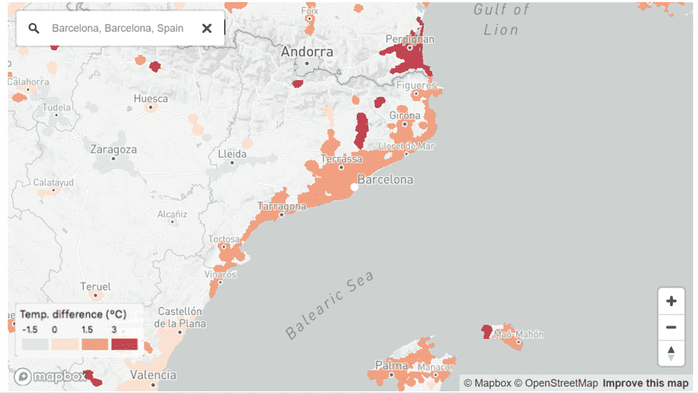 îlots de chaleur urbains Barcelone