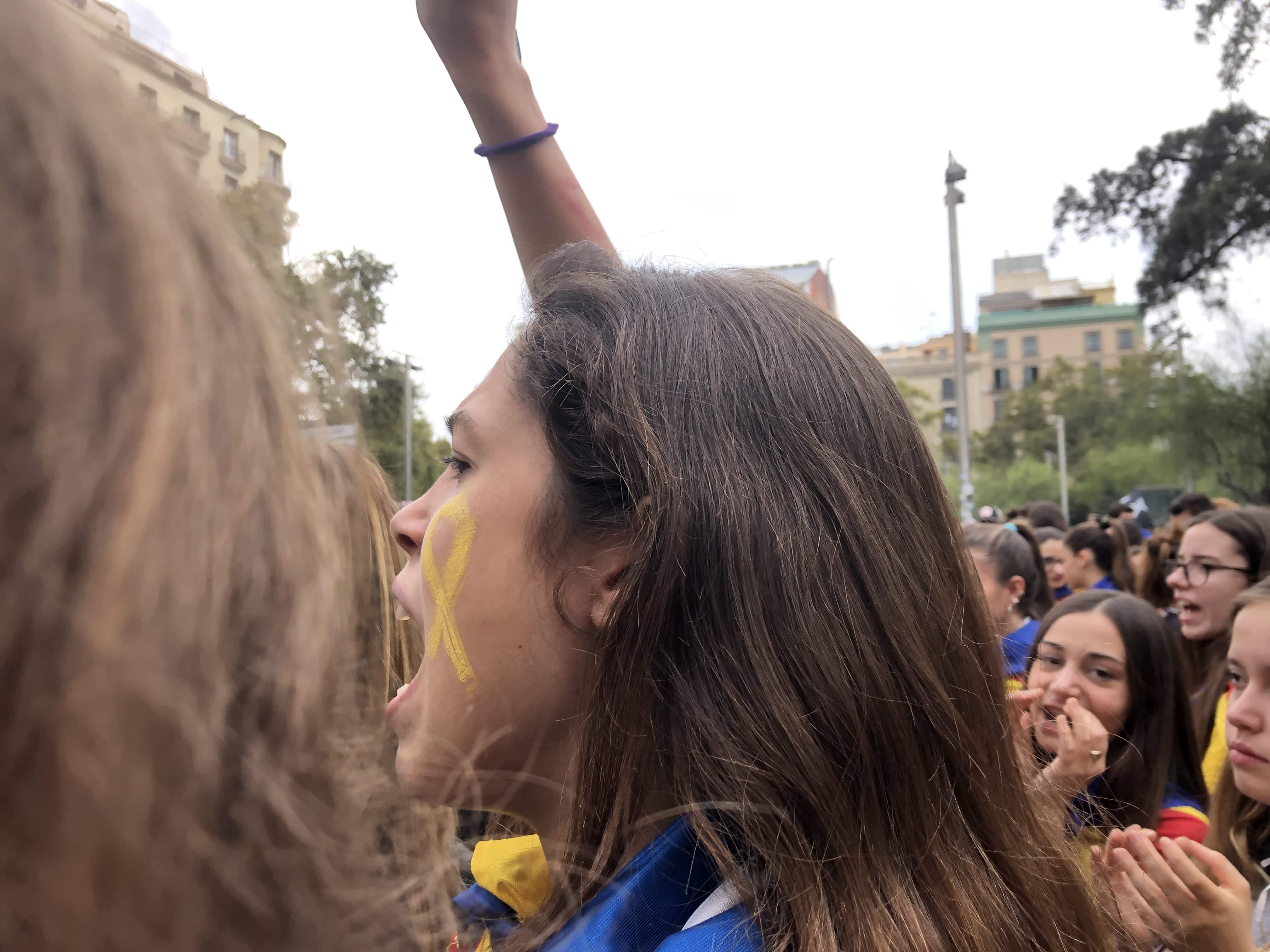 Julia, lors de la manifestation étudiante.