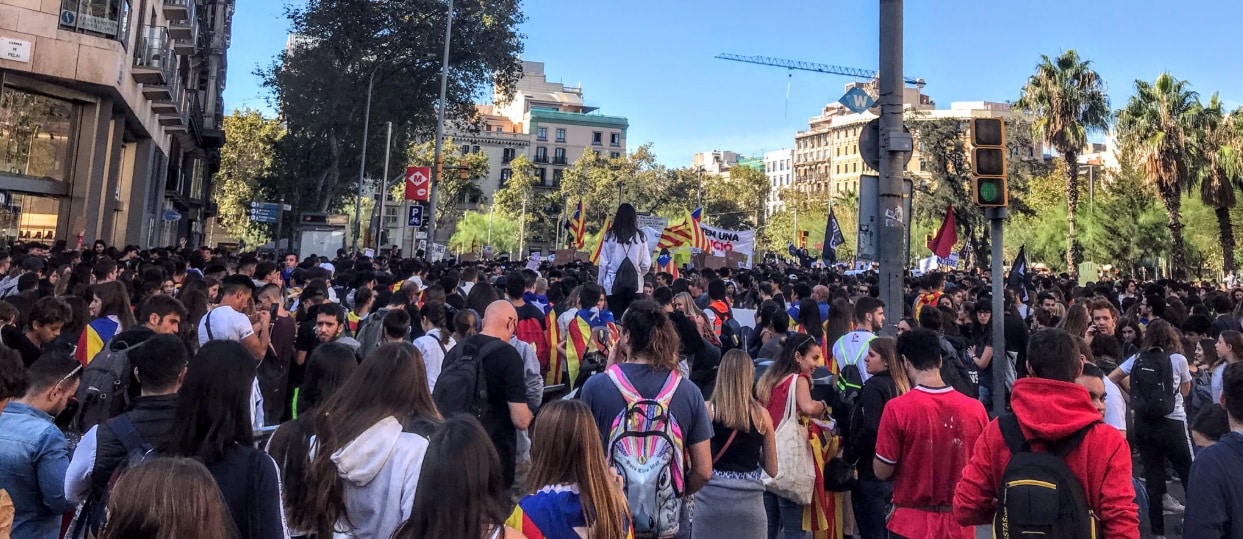 etudiants 17 octobre barcelone manifesation