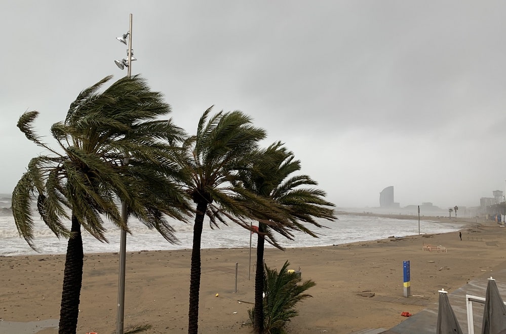 tempête à Barcelone