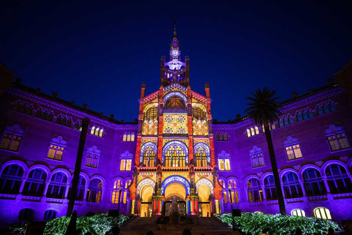 hôpital Sant Pau à Barcelone Noël patinoire