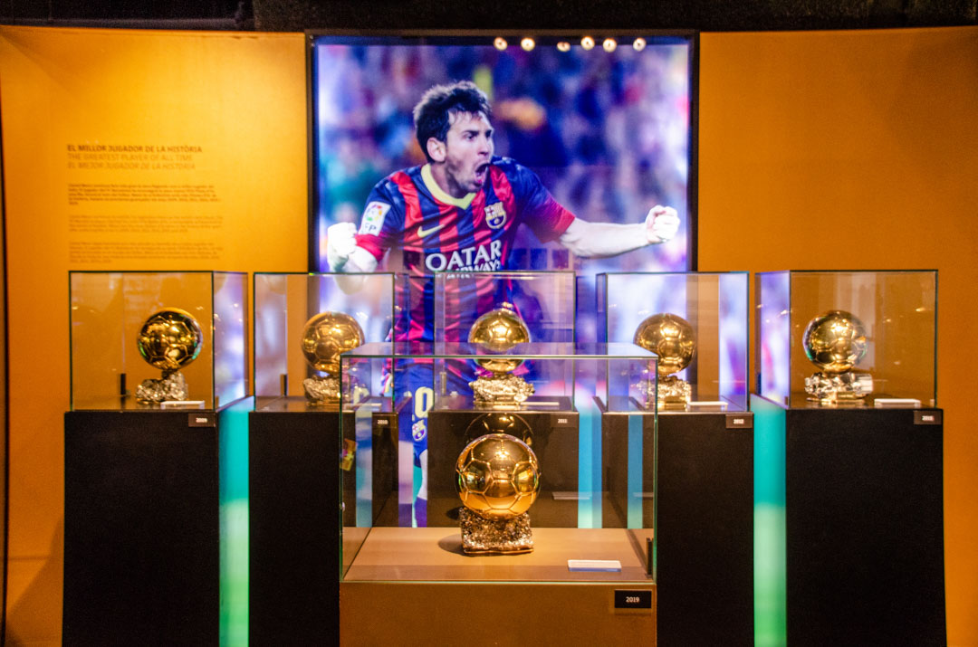 Musée du FC Barcelone - ballons d'or Messi