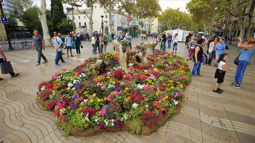 rambla barcelone fleurs