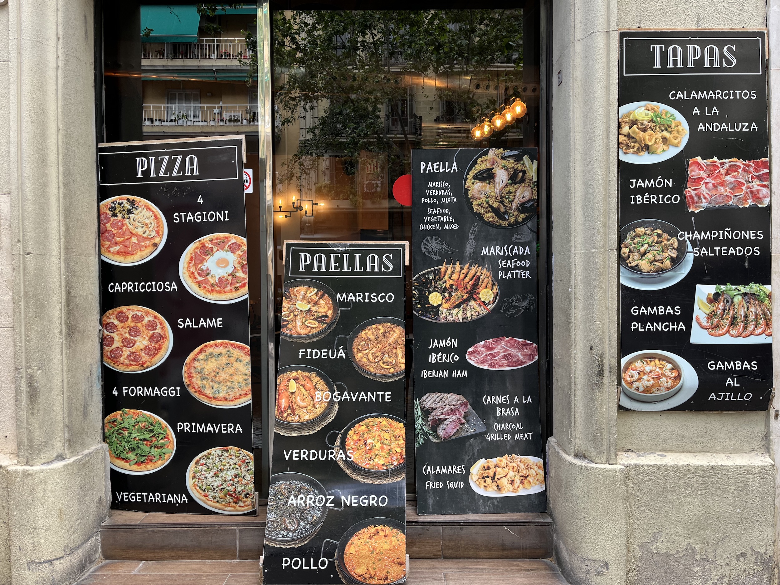 restaurant menu paella