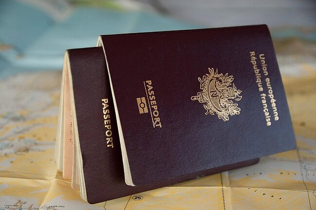 Passeport français avec emblème officiel, destiné aux citoyens français résidant en Espagne, facilitant les démarches administratives sans se rendre au consulat.