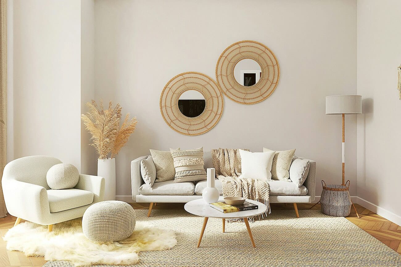 ManoMano Black Friday : Rafraîchissez votre maison avec des offres exclusives sur les meubles 1 Meuble de salon contemporain avec canapé, fauteuil et décoration minimaliste.