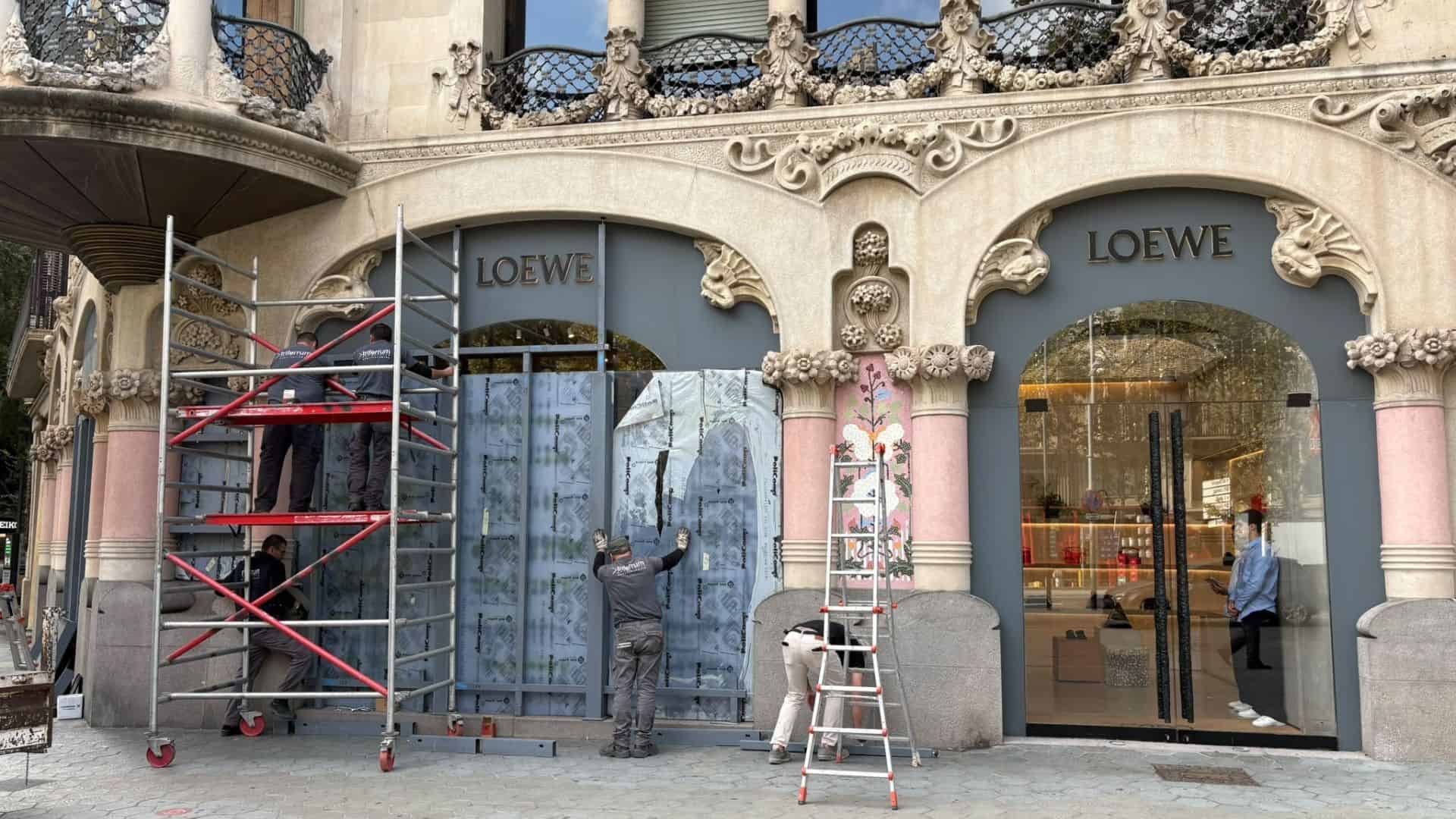 violences barcelone vitrines